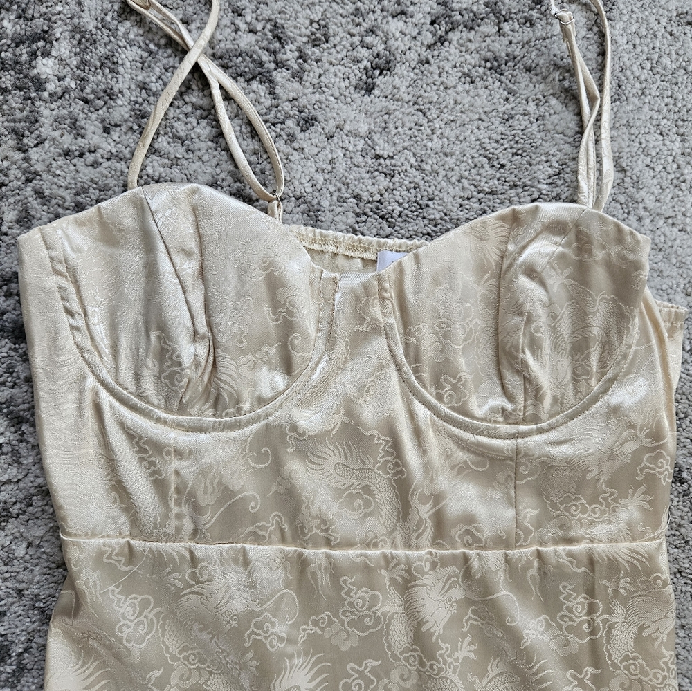 Princess Polly Champagne Satin Slip Dress - Picture 10 of 13